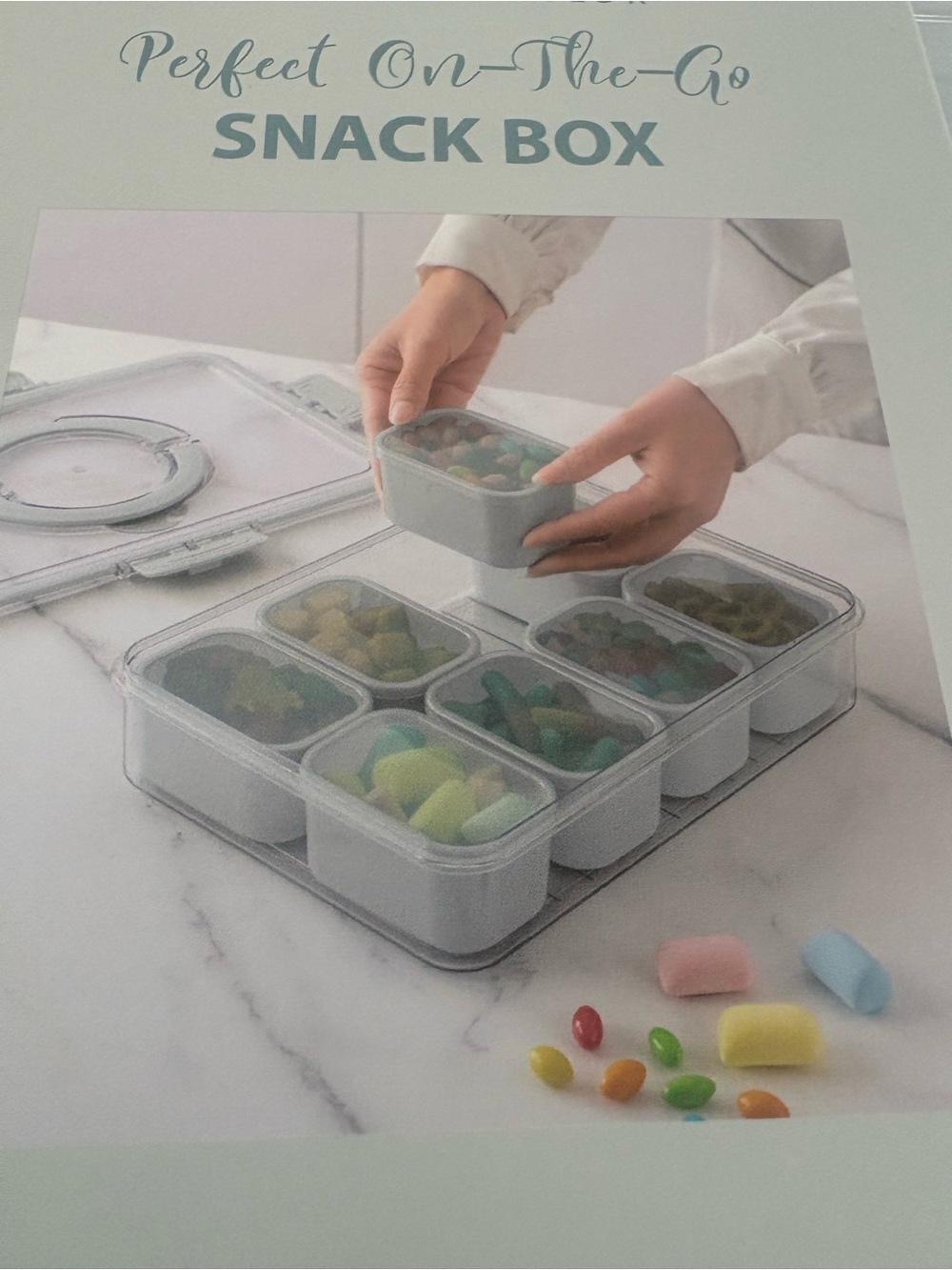 CWC Cook With Color On-the-Go Snack Box 8 Compartments Sage Green New